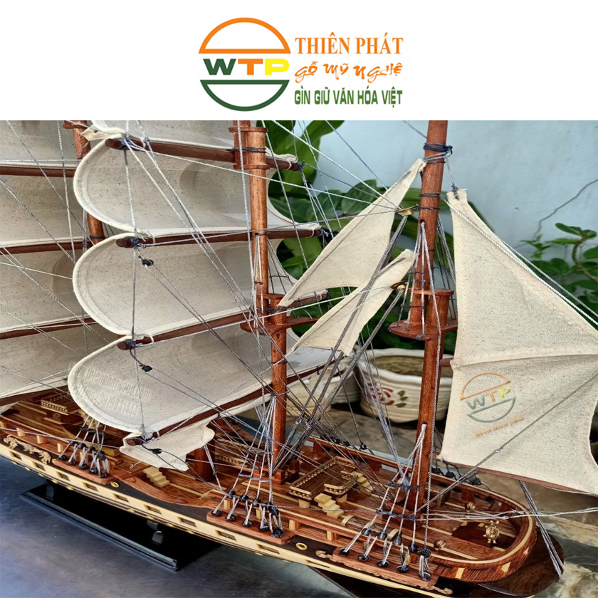 mô hình thuyền buồm France II bằng gỗ handmade
